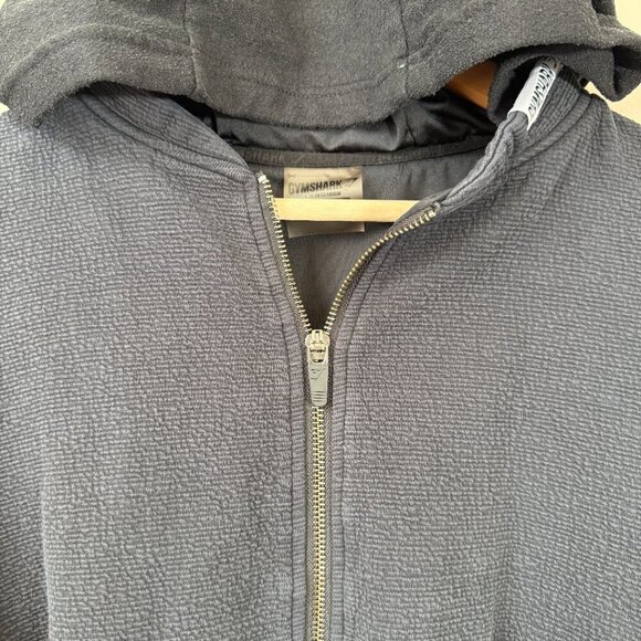 Gymshark Cropped Full Zip Hooded Sweatshirt Women's Small Black Workout Active - Picture 6 of 13